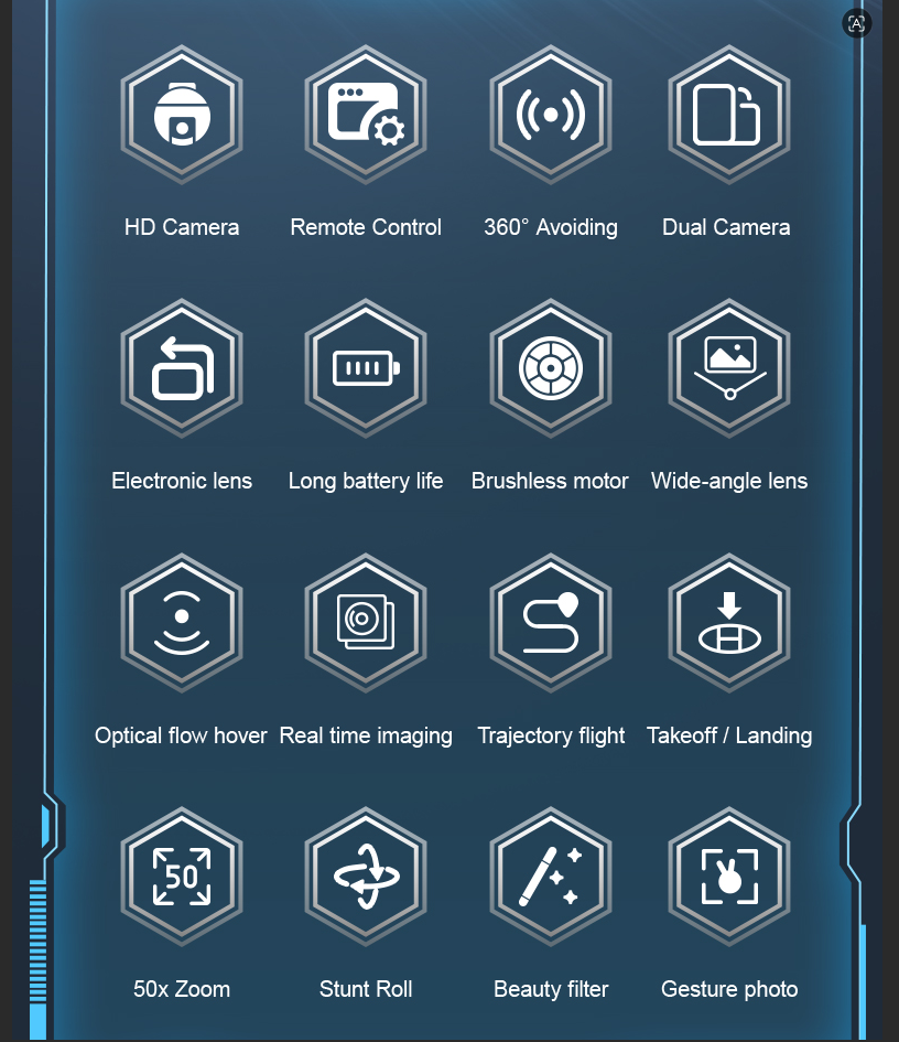 Drone Controller Screen - طائرة بدون طيار رباعية المراوح بكاميرا