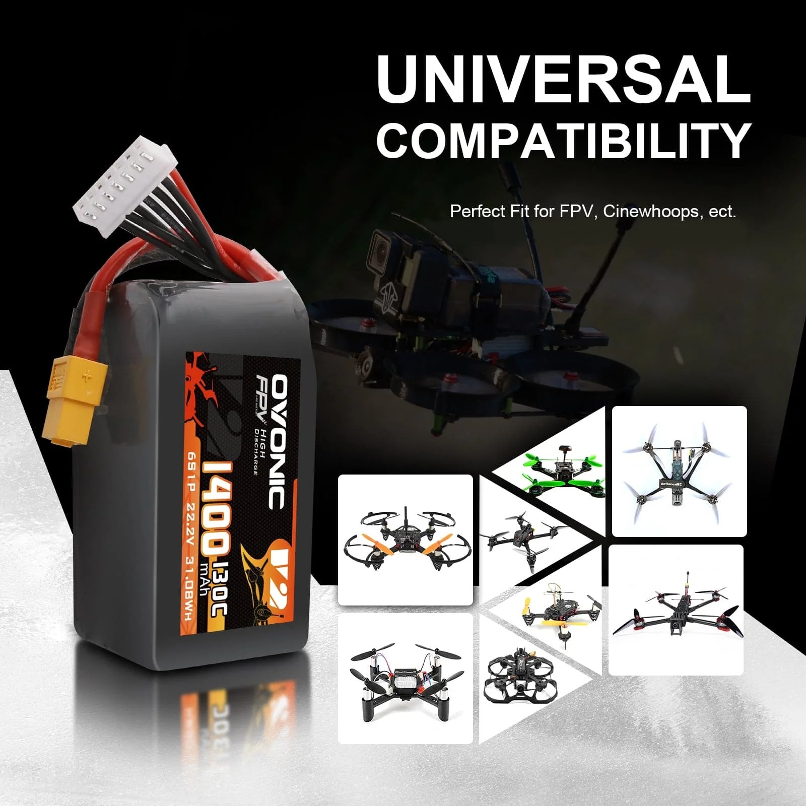 بطارية Ovonic 6S LiPo 22.2 فول - مراجعة Drone Backpack وسعره